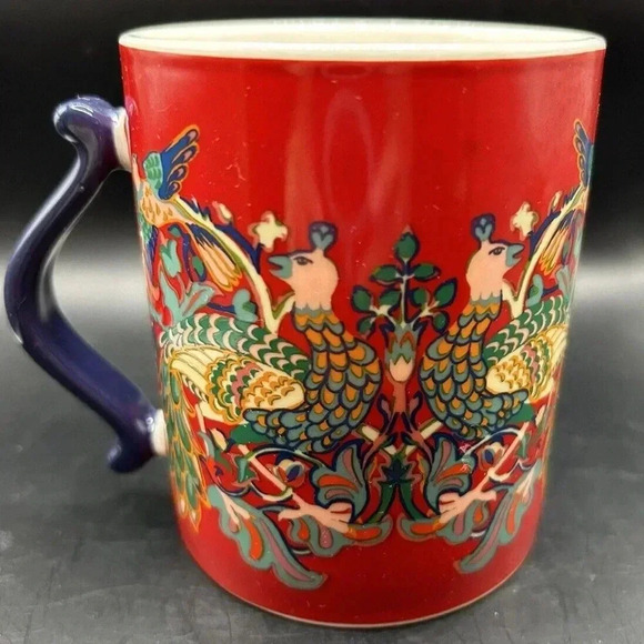 William Morris At Home Peacock & Bird Festive China Coffee Tea Cup Mug - Picture 1 of 5